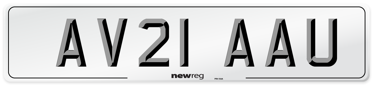 AV21 AAU Number Plate from New Reg